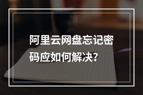 阿里云网盘忘记密码应如何解决？