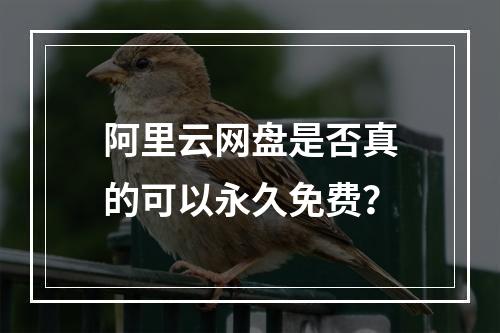 阿里云网盘是否真的可以永久免费？
