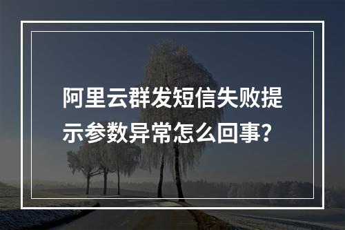 阿里云群发短信失败提示参数异常怎么回事？