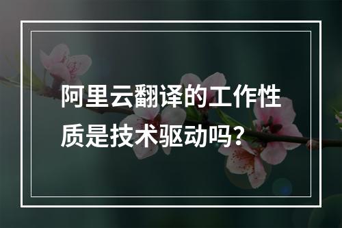 阿里云翻译的工作性质是技术驱动吗？