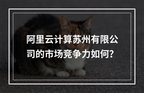 阿里云计算苏州有限公司的市场竞争力如何？