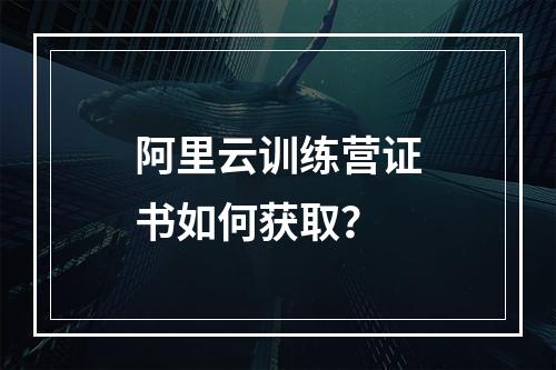 阿里云训练营证书如何获取？
