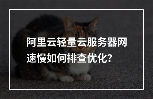 阿里云轻量云服务器网速慢如何排查优化？
