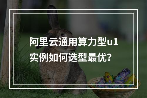 阿里云通用算力型u1实例如何选型最优？