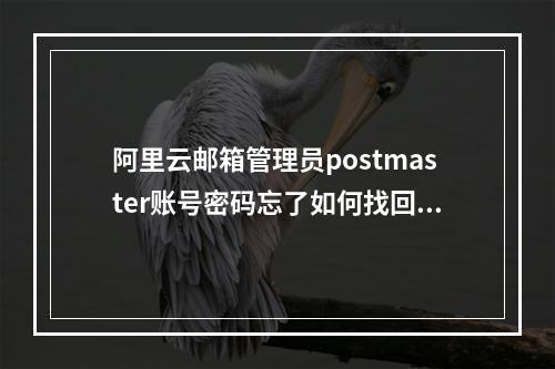 阿里云邮箱管理员postmaster账号密码忘了如何找回？