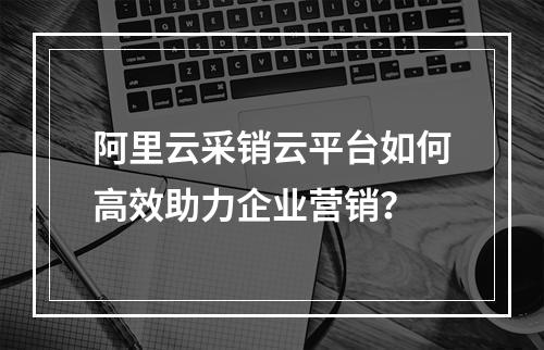 阿里云采销云平台如何高效助力企业营销？
