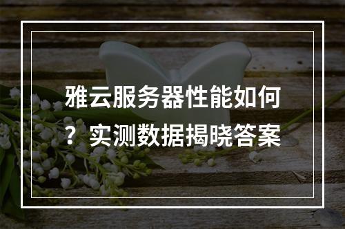 雅云服务器性能如何？实测数据揭晓答案