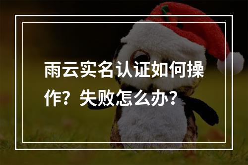 雨云实名认证如何操作？失败怎么办？