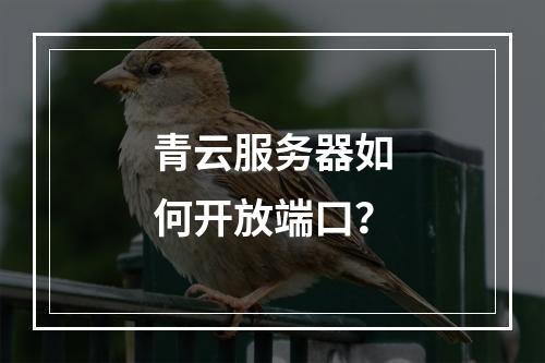 青云服务器如何开放端口？