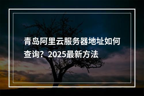 青岛阿里云服务器地址如何查询？2025最新方法