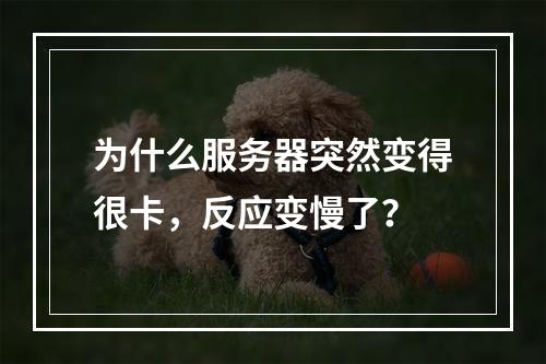 为什么服务器突然变得很卡,反应变慢了?
