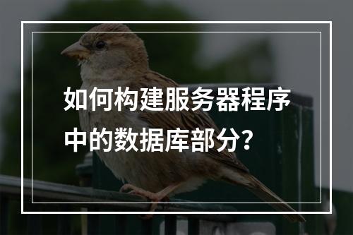 如何构建服务器程序中的数据库部分?