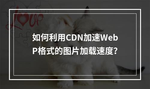 如何利用CDN加速WebP格式的图片加载速度?