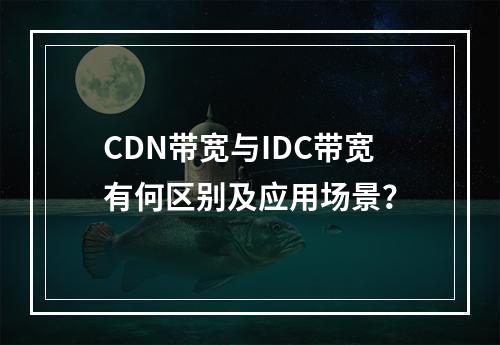 CDN带宽与IDC带宽有何区别及应用场景?