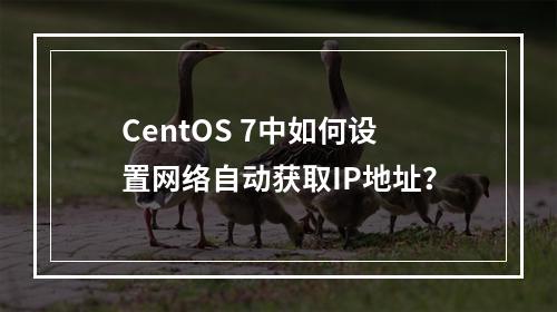 CentOS 7中如何设置网络自动获取IP地址?