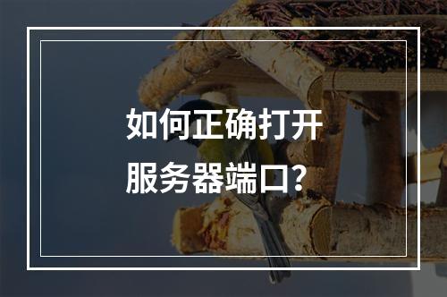 如何正确打开服务器端口?