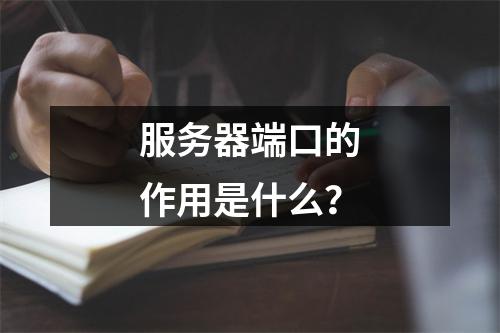 服务器端口的作用是什么?