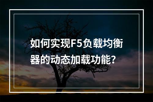 如何实现F5负载均衡器的动态加载功能?