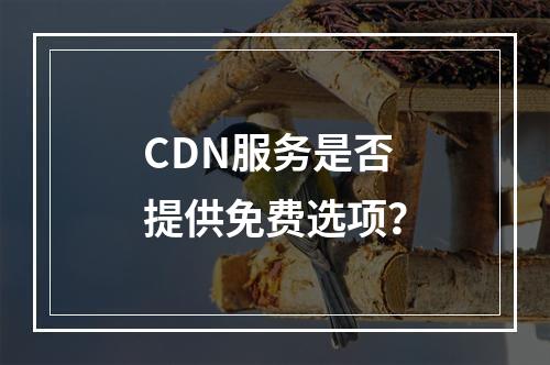 CDN服务是否提供免费选项?