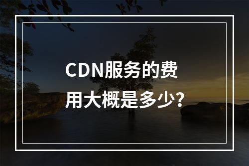 CDN服务的费用大概是多少?