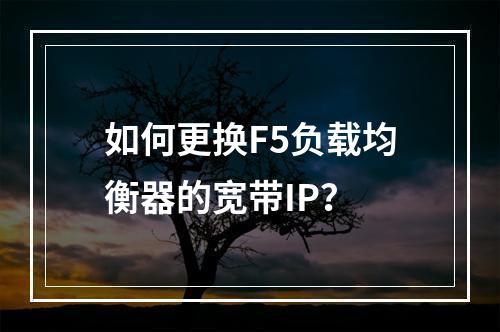 如何更换F5负载均衡器的宽带IP?