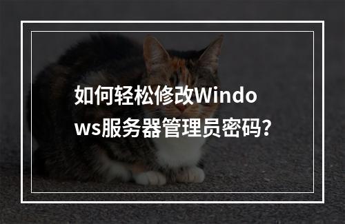 如何轻松修改Windows服务器管理员密码?