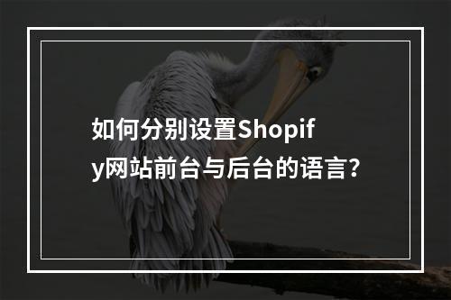 如何分别设置Shopify网站前台与后台的语言?