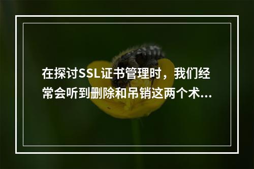 在探讨SSL证书管理时,我们经常会听到删除和吊销这两个术语。虽然它们都涉及到证书的失效,但背后的含义及影响却大相径庭。那么,究竟什么是SSL证书的删除与吊销,二
