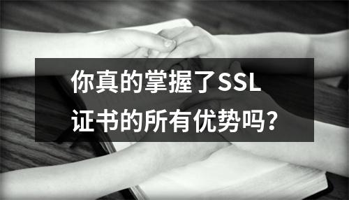 你真的掌握了SSL证书的所有优势吗?
