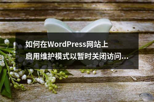 如何在WordPress网站上启用维护模式以暂时关闭访问?