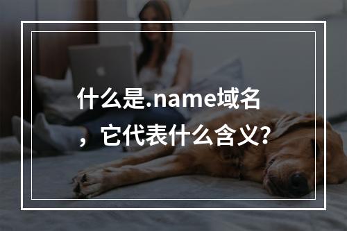 什么是.name域名,它代表什么含义?