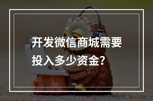 开发微信商城需要投入多少资金?
