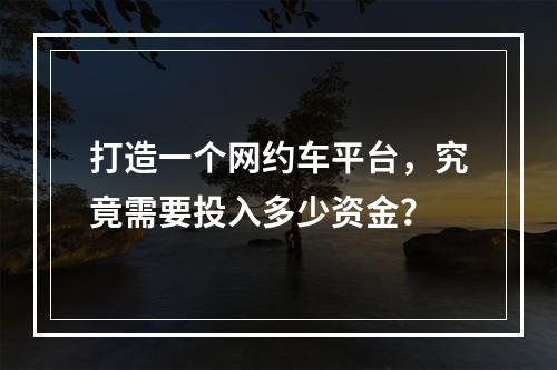 打造一个网约车平台,究竟需要投入多少资金?