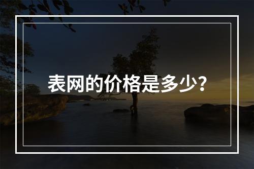 表网的价格是多少?