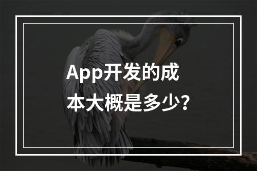 App开发的成本大概是多少?