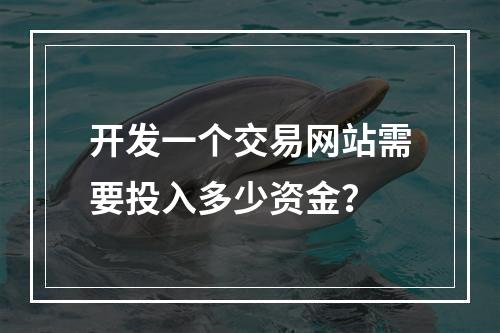 开发一个交易网站需要投入多少资金?