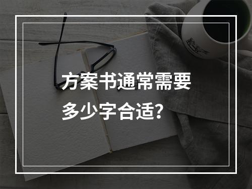 方案书通常需要多少字合适?