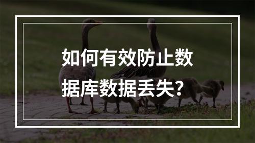 如何有效防止数据库数据丢失?