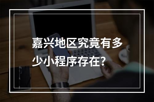 嘉兴地区究竟有多少小程序存在?
