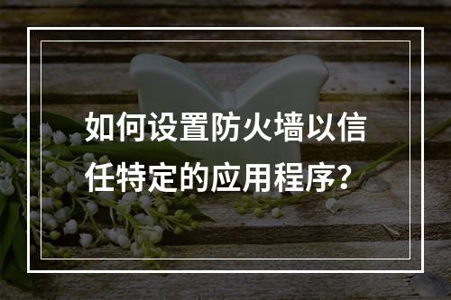 如何设置防火墙以信任特定的应用程序?