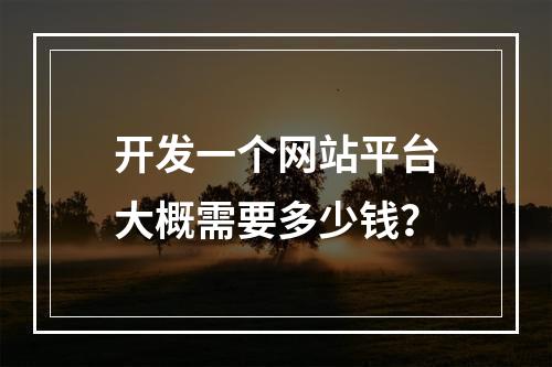 开发一个网站平台大概需要多少钱?