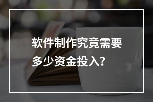 软件制作究竟需要多少资金投入?
