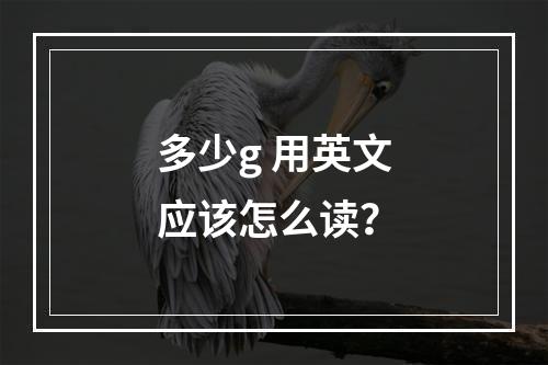 多少g 用英文应该怎么读?