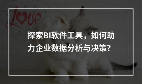 探索BI软件工具,如何助力企业数据分析与决策?