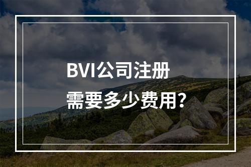 BVI公司注册需要多少费用?