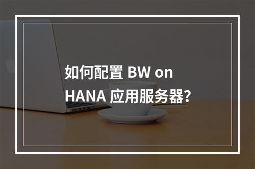 如何配置 BW on HANA 应用服务器?