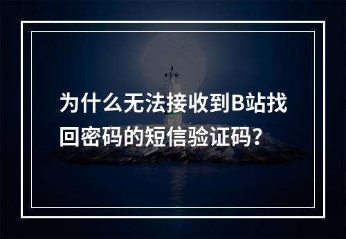 为什么无法接收到B站找回密码的短信验证码?