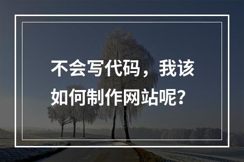 不会写代码,我该如何制作网站呢?