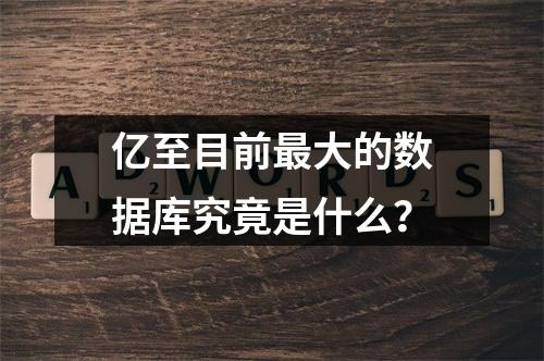 亿至目前最大的数据库究竟是什么?