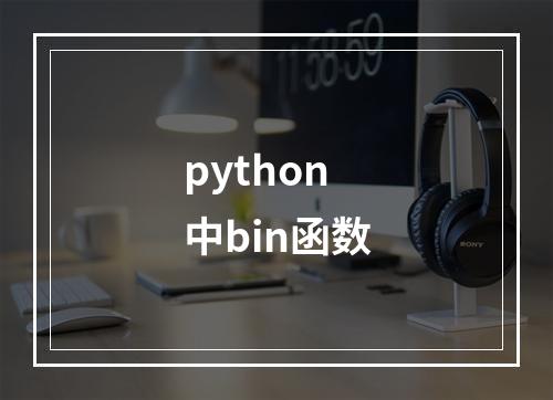python中bin函数